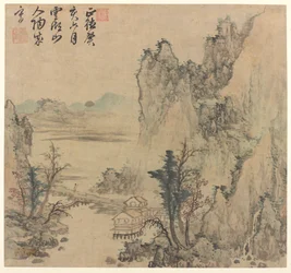 Landskap, sen Ming eller tidig Qingdynastin, 1600-talet.