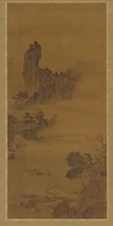 Landskap med färjor, Qingdynastin, 1700-tal.