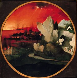 Landskap med förstörelsen av Sodom och Gomorra, 1520