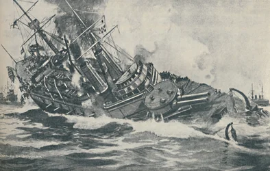 Sista ögonblicken av det sjunkande slagskeppet HMS Victoria, 1893, 1937