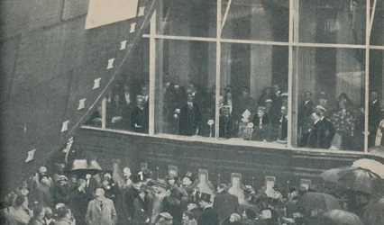 Lansering av gigantiskt nytt brittiskt linjefartyg RMS Queen Mary, 26 september 1934, 1936