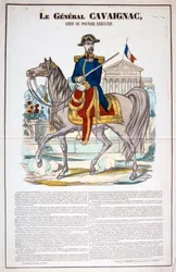 Le General Cavaignac 28 juni 1848, Frankrike. Färglitografi. Privat samling