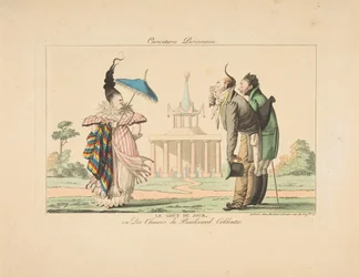 Dagens smak eller kineserna på Boulevard Coblentz, från Caricatures Parisiennes, ca. 1815.