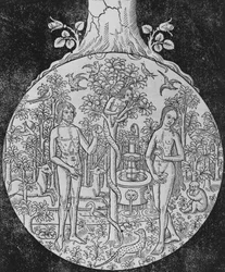 Den första volymen av den historiska och nytryckta franska bibeln, ca. 1501.