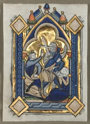 Blad ur ett psaltare: Barnamorden i Betlehem, omkring 1260.