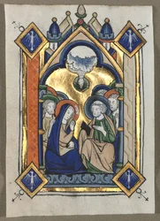 Leaf excised from a Psalter: The Pentecost, c. 1260.