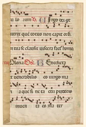 Leaf from a Gradual with Music tergo, ca. 1420-1450.