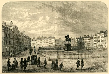 Leicester Square, omkring 1750, 1881.
