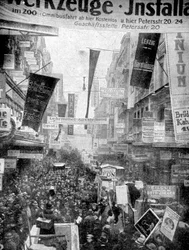 Leipzigs stora reklamparad, Leipzig, Tyskland, 1922