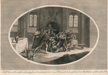 Rånaren Leofa knivhugger Edmund I på en festival i Pucklekirk, Gloucestershire 946 1793