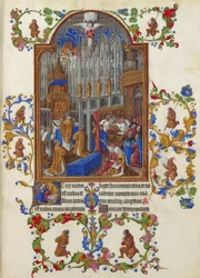 Les Très Riches Heures du Duc de Berry, Folio 158r - Julmässan