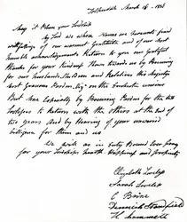 Brev skrivet till inrikesminister John Russell 1792-1878 av fruarna till Tolpuddle-martyrerna,