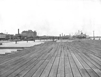 Levee and Steamboat Landing, New Orleans, Louisiana, USA, c1900.