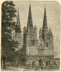 Lichfield Cathedral - Västfronten, 1898.