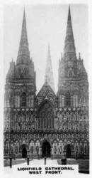 Lichfield Cathedral, West Front, Staffordshire, c1920-talet
