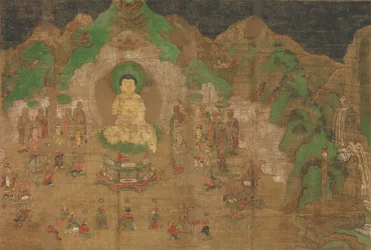 Buddhas liv: kung Bimbisaras omvändelse, tidigt 1400-tal.