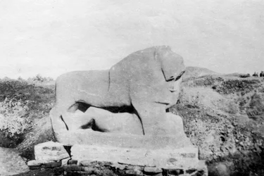 Statyn Lejonet från Babylon, Babylon, Babil, Mesopotamien, 1918