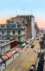 Tittar norrut längs Third Street, Portland, Oregon, USA, ca 1900-talet