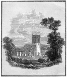 Lord Byrons gravplats, Hucknall Torkard kyrka, Nottinghamshire, 1888