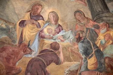 Loreto kyrka ; Födelsefödelsemålning Prag Tjeckien