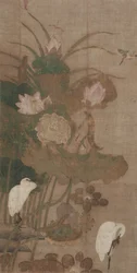 Lotus, insekter och fåglar, 1800-talet.
