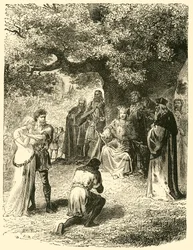 Louis IX, Dispensing Justice in the Forest of Vincennes, 1200-talet, 1890.