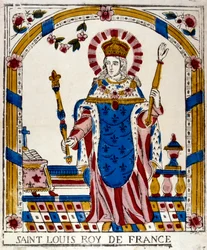 Ludvig IX, kung av Frankrike, i sin kröningsdräkt, 1226, 1800-talet