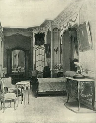 Ludvig XV:s sängkammare, utförd av Maison Soubrier, 1903.