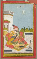 Älskare som omfamnar Raga Malkaus, ca. 1760.