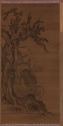 Luohan sitter under ett träd, Mingdynastin, 1368-1644.