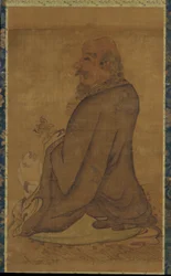 Luohan med en vit apa, sen Ming eller tidig Qingdynastin, 1600-talet.