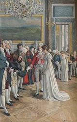 Madame Bonaparte tar emot ambassadörer på Tuilerierna, 1896