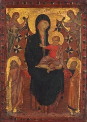 Madonna och barn med Johannes Döparen, Sankt Peter och två änglar, ca. 1290.