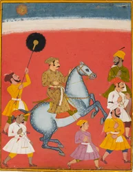 Maharana Raj Singh ridning, c1670