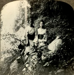 Maidens of the Land of the Rising Sun, under Kogijoku vattenfall..., c1900. .