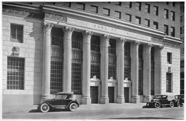Huvudingången till Bank of Italy, Los Angeles, Kalifornien, 1924