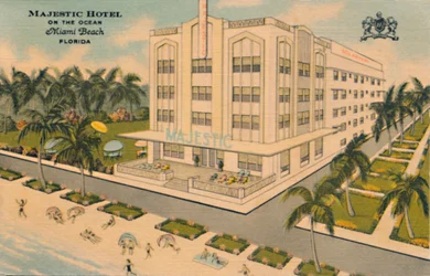 Majestic Hotel on the Ocean. Miami Beach, Florida, c1940-talet