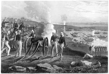 Major Eyre körde Oude-rebellerna från Allahabad, 1857, c1860