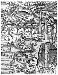 Att tillverka och använda almpumpar för att dränera gruvor före ångmaskinens dagar, 1556 1956