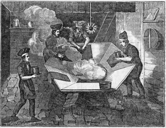 Att göra bäverhattar, 1835
