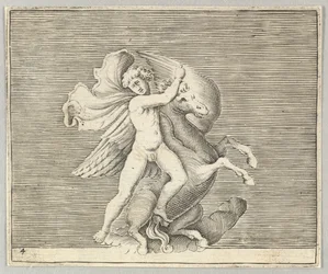 Man grappling with winged horse, publicerad ca. 1599-1622.