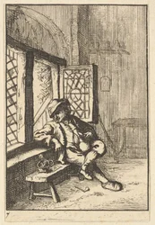 Man sitter vid ett fönster kopia, 1610-85.