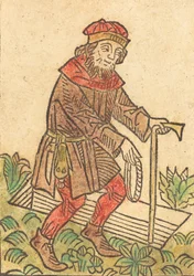 Man går mot en grav, ca. 1495.
