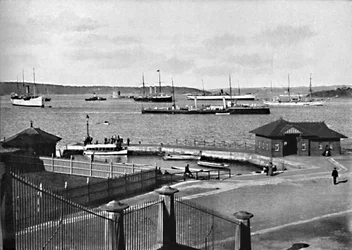 Man o War Stairs and Farm Cove, c1900.