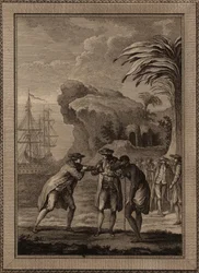 Man säljer en slavkvinna, 1775.
