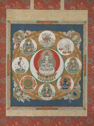 Mandala av det enstaviga gyllene hjulet, 1700-talet.