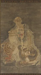 Manjushri sittande på ett lejon, 1368-1644.