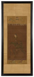 Manjushri rider på ett lejon, Muromachi-perioden, 1392-1568.