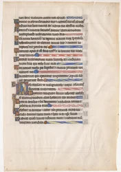 Manuskriptblad från en kunglig psalter, 1200-talet.