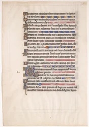 Manuskriptblad från en kunglig psalter, 1200-talet.